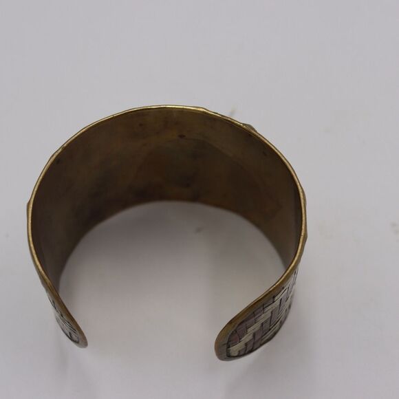 Vintage Copper Braided Woven Cuff Bracelet Bohemian Avant Garde Wide Cuff - Picture 3 of 10